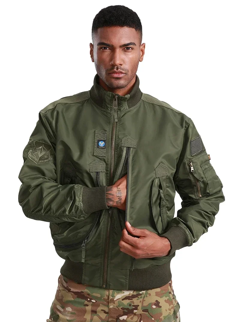 

Men's Bomber Jacket Army Tactical Clothing Autumn Windbreaker Husband Pilot Motorcycle Outerwear M65 Military Uniform Coat Male