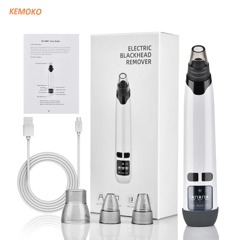 

Electric Facial Blackhead Remover Vacuum Suction Pore Extractor Cleaner Pore Acne Pimple Removal Nose T Zone Deep Cleaning Tools