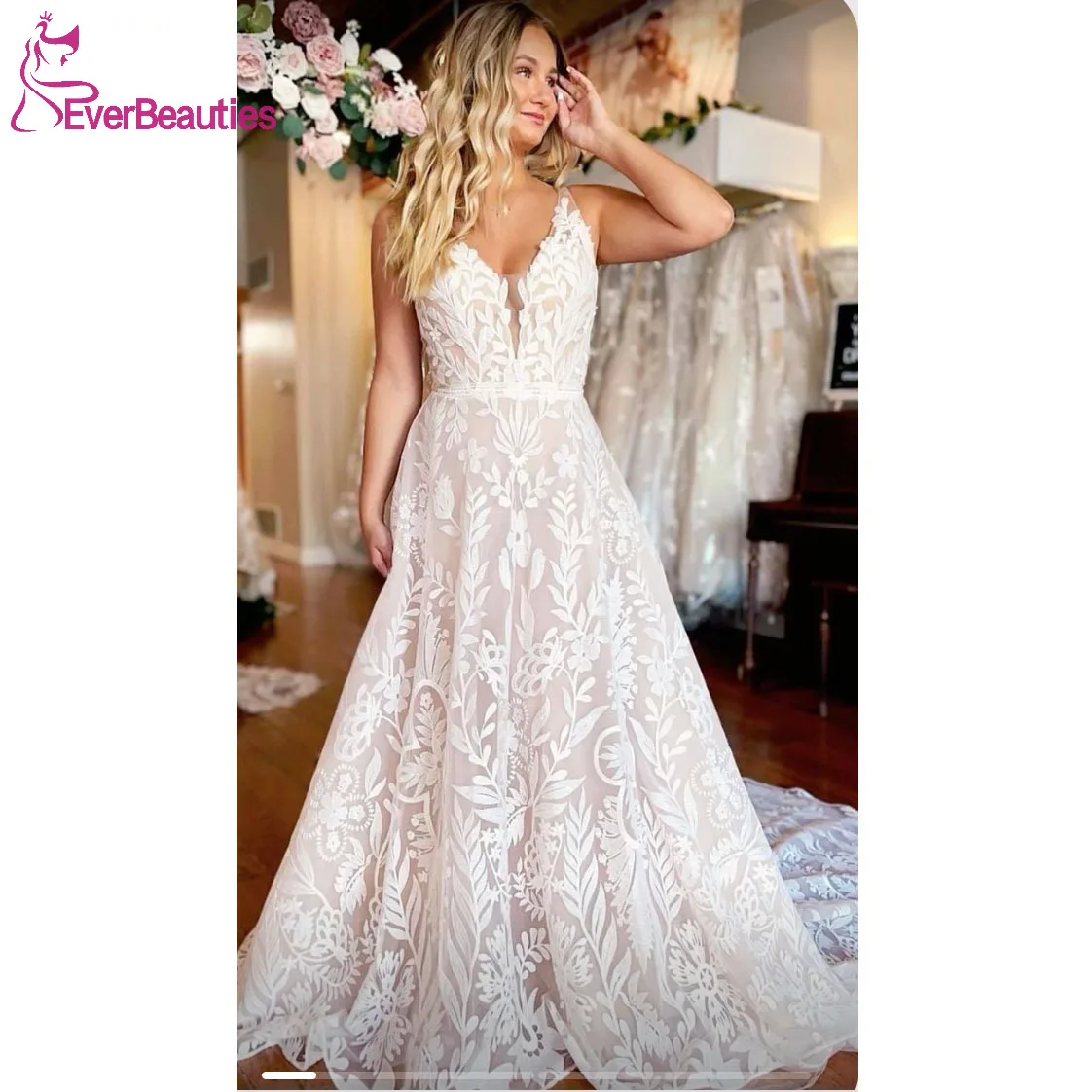 Vestidos De Novia Boho Wedding Dresses for Woman Tulle Appliques V Neck Bride Dress 2023 Spaghetti Straps Robe De Mariee
Vestidos De Novia Boho Wedding Dresses for Woman Tulle Appliques V Neck Bride Dress 2023 Spaghetti Straps Robe De Mariee