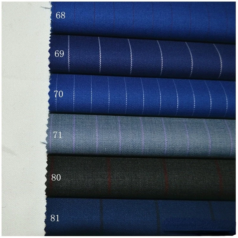 

70% Wool High Quality Worsted Suit Fabric Textile Striped Clothing Fabric Suit Pants Suit Skirt Robe Senator Fabric for Men