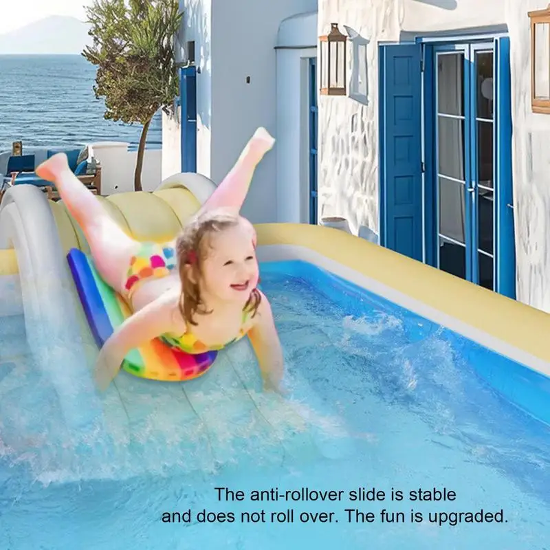 Горка для бассейна, двухсторонние стабильные водные горки из ПВХ для заднего двора, уличный игровой центр, забавное оборудование для бассейна для детей и взрослых
Горка для бассейна, двухсторонние стабильные водные горки из ПВХ для заднего двора, уличный игровой центр, забавное оборудование для бассейна для детей и взрослых