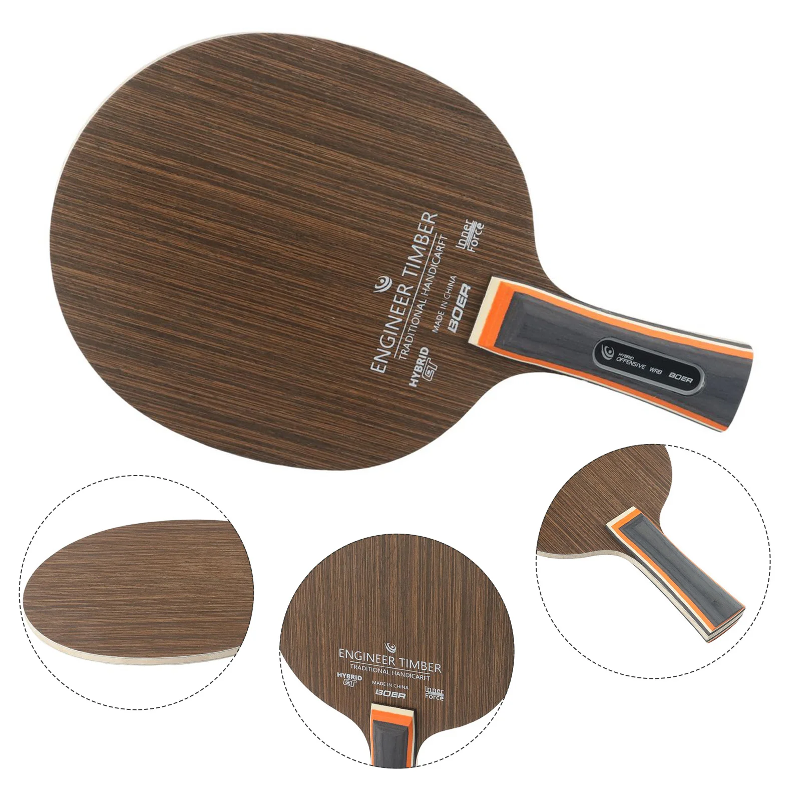 Table Tennis Racket Bottom Plate 5 Ply Pong Blade Paddle Long Handle Ebony Dalbergia 6.2mm Soleplate Horizontal
Table Tennis Racket Bottom Plate 5 Ply Pong Blade Paddle Long Handle Ebony Dalbergia 6.2mm Soleplate Horizontal