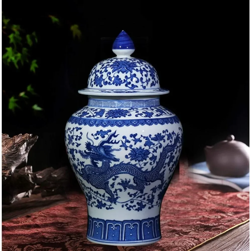 Vase Classic Blue and White Porcelain Dragon Temple Ceramic Ginger Jar Vase Home Decorations Free Shipping Decor Garden
Vase Classic Blue and White Porcelain Dragon Temple Ceramic Ginger Jar Vase Home Decorations Free Shipping Decor Garden