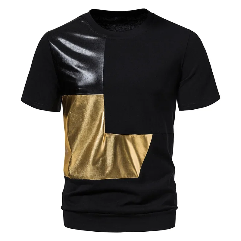 Summer Split Joint Streetwear Hip Hop T Shirt Men Round Neck Slim Men Tshirt Short Sleeve Night Club Black T Shirt Homme
Summer Split Joint Streetwear Hip Hop T Shirt Men Round Neck Slim Men Tshirt Short Sleeve Night Club Black T Shirt Homme