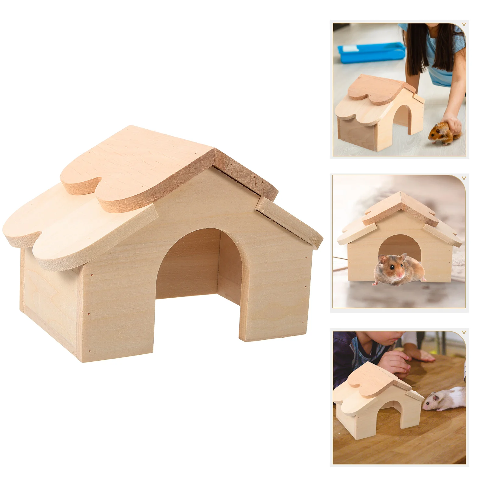 

Hamster Cabin Wooden Hideouts Wear-resistant Delicate Guinea Pig Toy Solid Houses Rat Adorable Supply Tiny