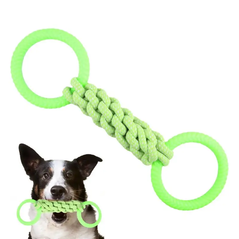 

Tough Chew Toys For Dogs Rope Tough Knot Tug Of War Toy With 2 Handle For Interactive Play Dog Pull Rope Teeth Cleaning Puppy