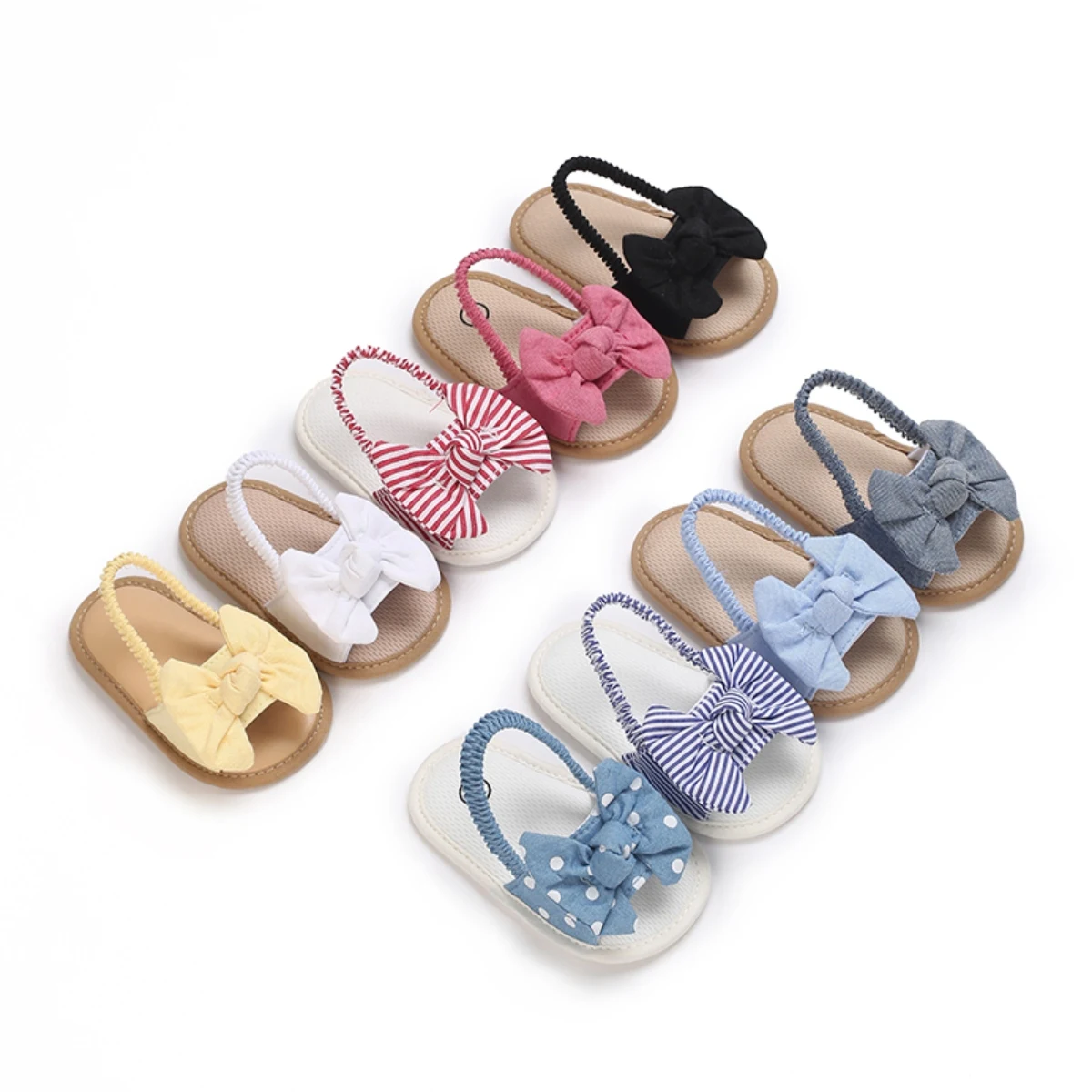 

Summer Big Bowknot Breathable Comfortable Soft Sole Princess Sandal Shoe Of 0-18 Months Newborn Male and Female Baby