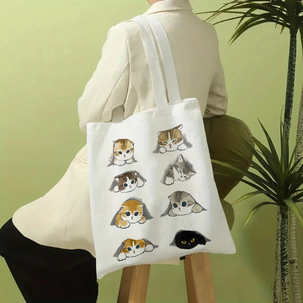 Cute Cat Canvas Shoulder Bag - Harajuku Style 12 Sad828fe48c6242b4b488190793a7aa52P