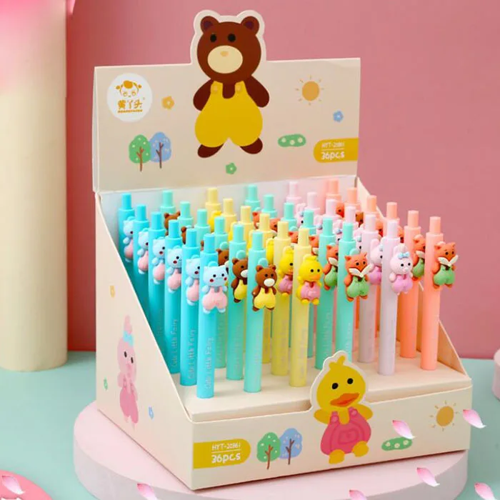 36 pcs/lot Cartoon Forest Animal Press Gel Pen Cute 0.5mm Black Ink Pens Stationery Office School Writing Supplies wholesale
36 pcs/lot Cartoon Forest Animal Press Gel Pen Cute 0.5mm Black Ink Pens Stationery Office School Writing Supplies wholesale