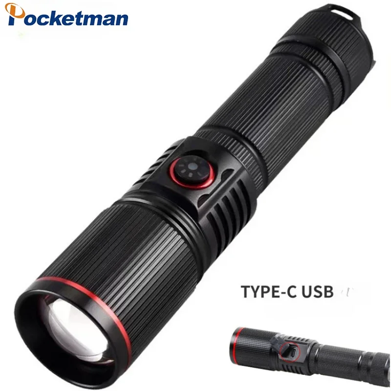 

LED Flashlight Super Bright Rechargeable Flashlights Zoom Torch Waterproof Flashlight Emergency Light for Outdoor Activities