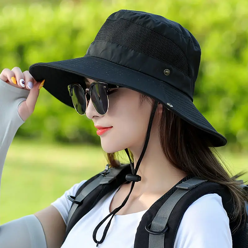 

Outdoor Hiking Mountaineering Hat Female Summer Anti-ultraviolet Ladies Sun Hat Foldable Sunshade Sunscreen Fisherman Hat