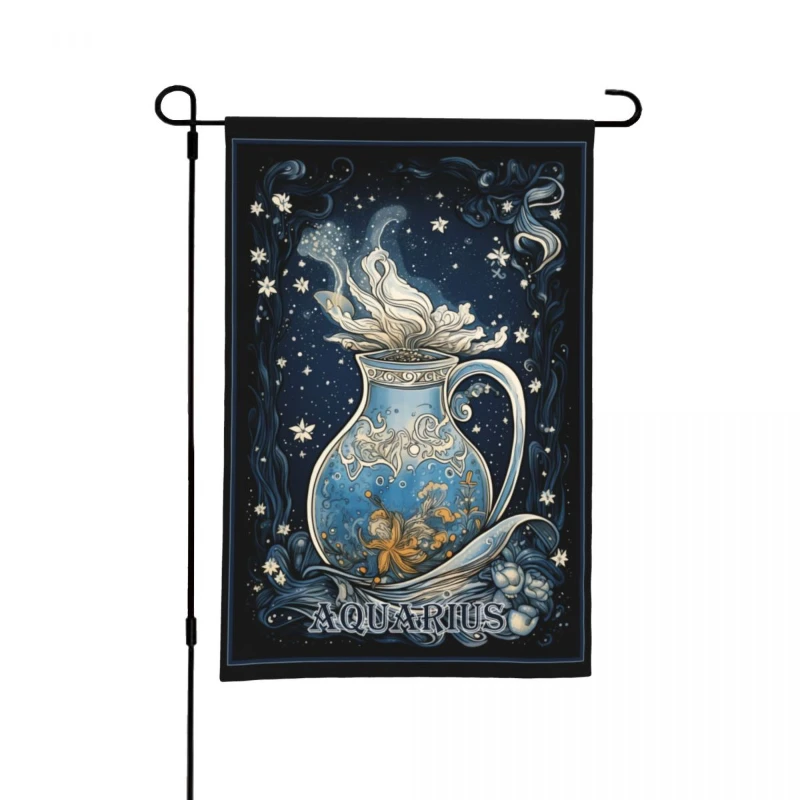 

Astrology Zodiac Signs Aquarius Christmas Garden Flag Santa Gift Garden Decoration Banner 31x46cm(12in X 18in)