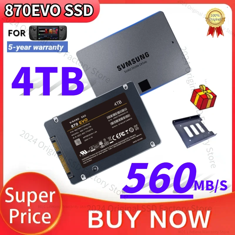 

PS5 870 EVO New Original Sata3 Ssd 4TB 240GB 120GB 256GB 480GB 500GB 1TB 2TB Hdd Hard Disk Disc 2.5 Internal Solid State Drive