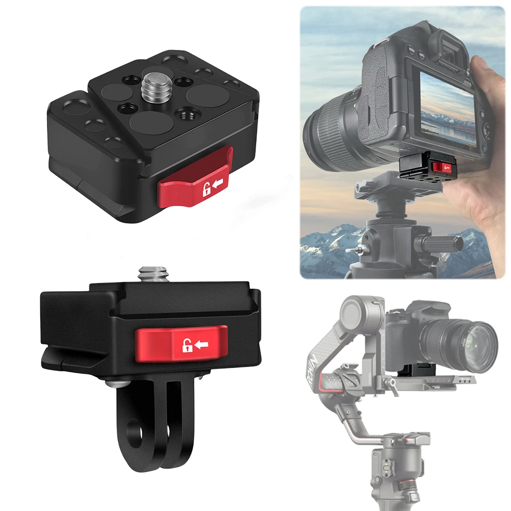 Quick Release Clamp Plate V-Lock Mount Anti-shake Clamp 1/4" Screw for 38mm Tripod Head Field Monitor LED Light Camera Accessory
Quick Release Clamp Plate V-Lock Mount Anti-shake Clamp 1/4" Screw for 38mm Tripod Head Field Monitor LED Light Camera Accessory