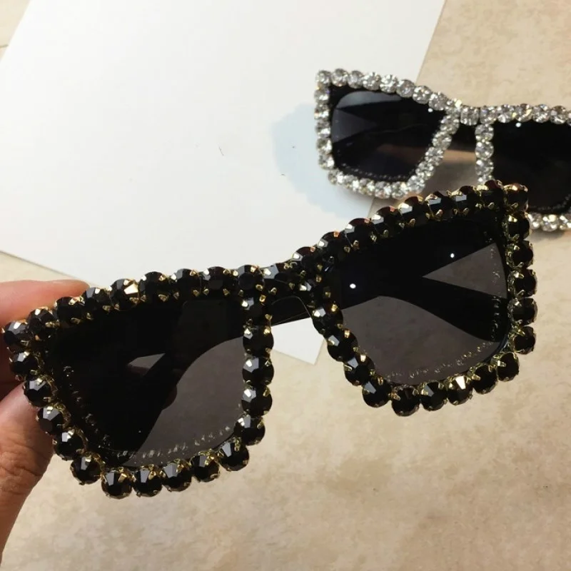 

2022 New Sunglasses Sunglasses Glasses Vacation Tourism Sun Protection Handmade Flower Diamonds