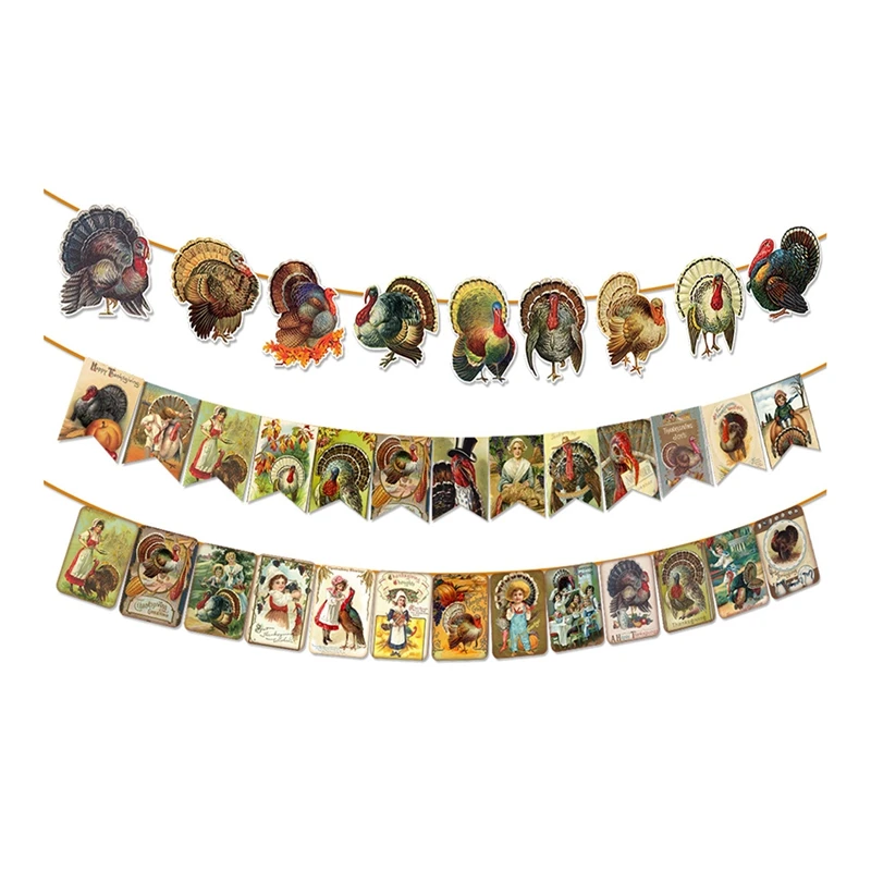 Fall Paper Banner Vintage Turkey Banner Paper For Autumn Thanksgiving Day Party Decoration
Fall Paper Banner Vintage Turkey Banner Paper For Autumn Thanksgiving Day Party Decoration