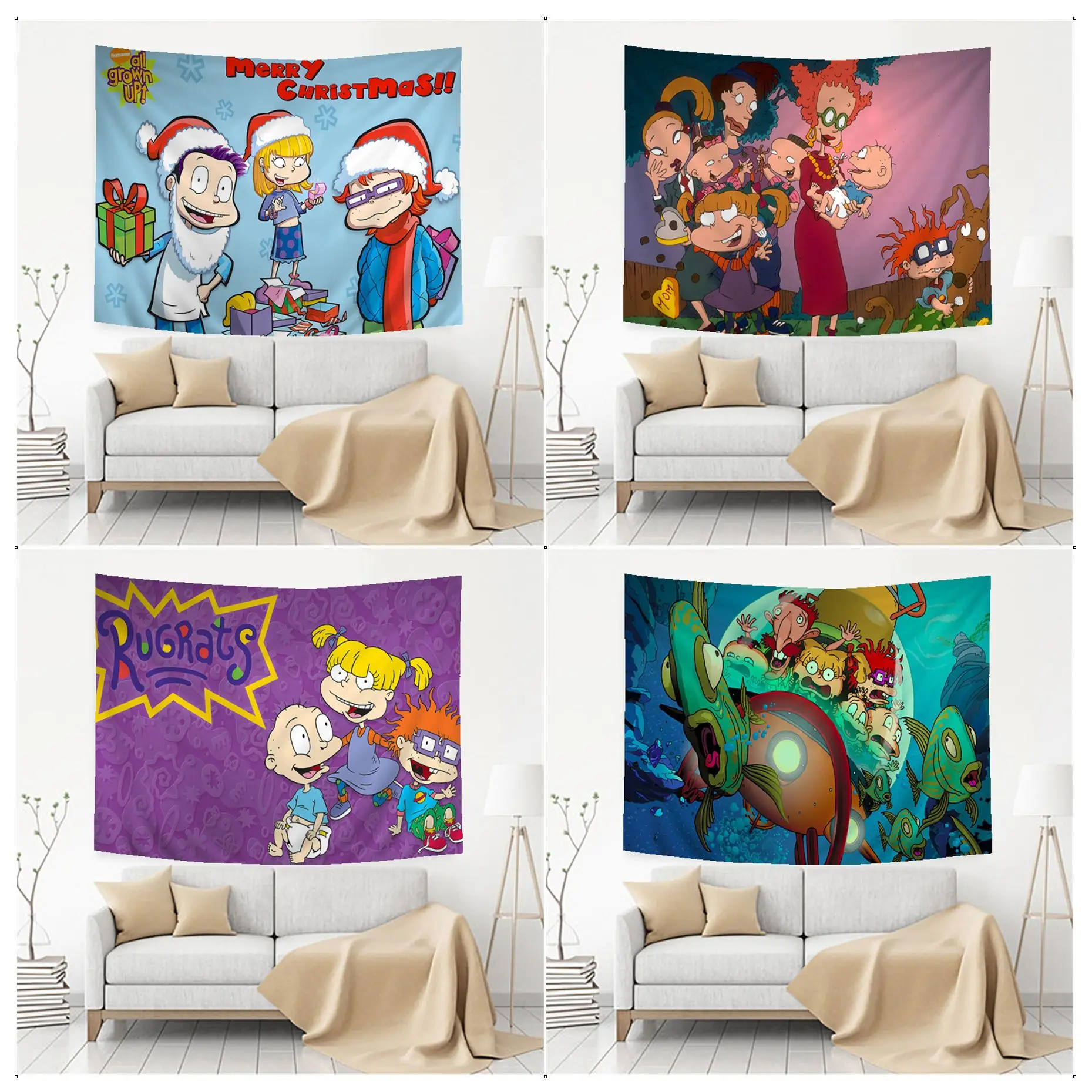 

Cartoon R-Rugrats Tapestry Tapestry Art Printing Indian Buddha Wall Decoration Witchcraft Bohemian Hippie INS Home Decor