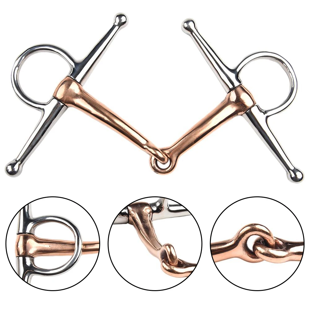 

Stainless Steel Horse Bit H-TYPE Full Cheek Snaffle Bits Copper Mouth Horse Tack Outdoor Sports Equestrian English Saddles