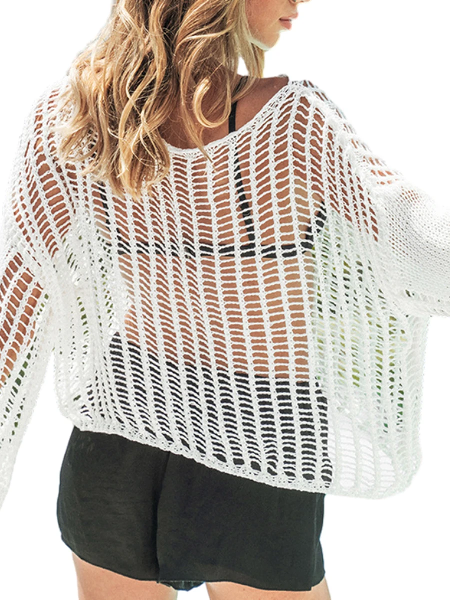 Bohemian Style Crochet Crop Top with Long Sleeves and Backless Design Perfect for Beach Cover Up or Harajuku Streetwear
Bohemian Style Crochet Crop Top with Long Sleeves and Backless Design Perfect for Beach Cover Up or Harajuku Streetwear