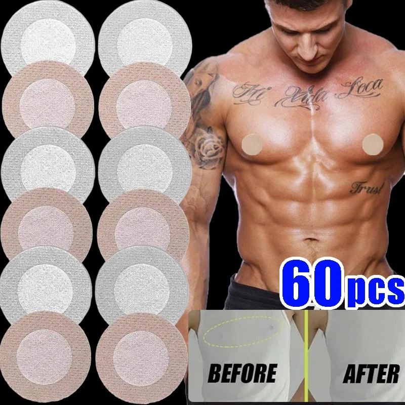 

30/60Pcs Men Nipple Cover Disposable Self-Adhesive Invisible Shirts Tights Suit Anti-bulge Nipple Sticker Breathable Waterproof