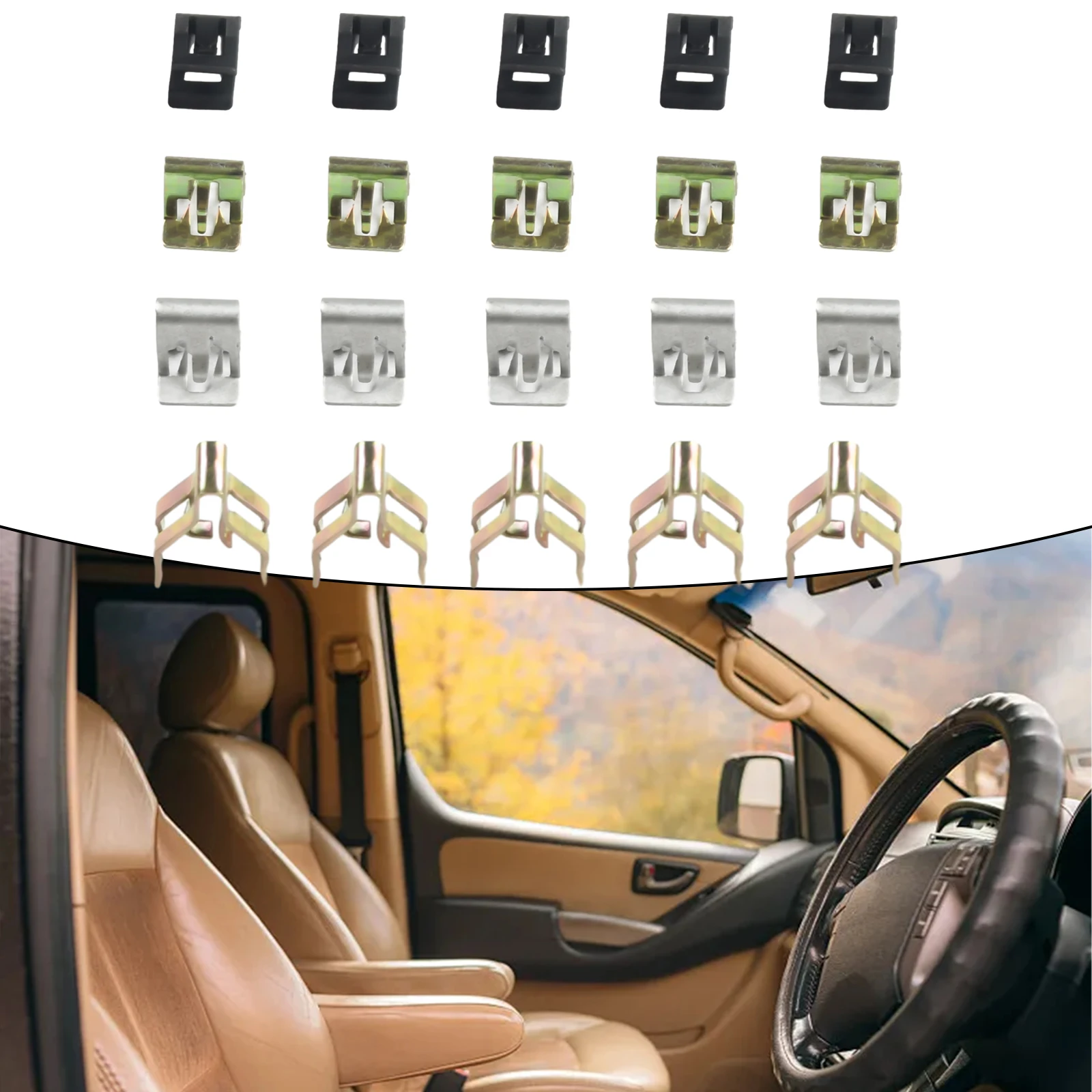 Enhance the look of your car interior with these metal car console dashboard decorative rivet buckle fastening clips Set of 20
Enhance the look of your car interior with these metal car console dashboard decorative rivet buckle fastening clips Set of 20