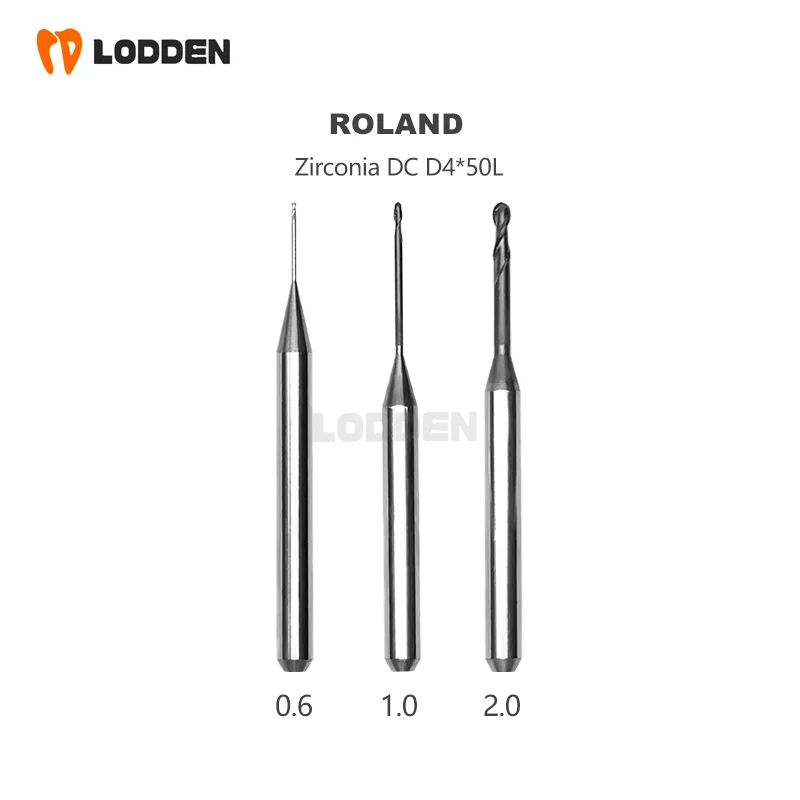 

Roland DWX 52D Dental Milling Burs For Grinding Zirconia D.a 4mm Shank DC Diamond Coating Drill Diameter 2.0/1.0/0.6/0.3mm Tools