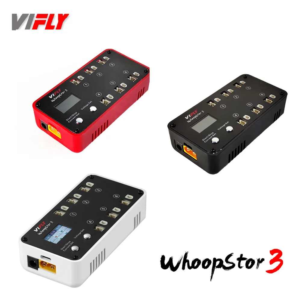 

VIFLY WhoopStor 3 V3 6 Ports 1S LIPO Battery Charger Discharger Storage Function for FPV Tinywhoop 4.2V 4.35V BT2.0 PH2.0