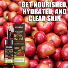 

Eelhoe Organic Apple Cider Vinegar Foaming Face Wash Built-in Brush Facial Cleanser Control Oil Reduce Acne Deep Cleansing Cream