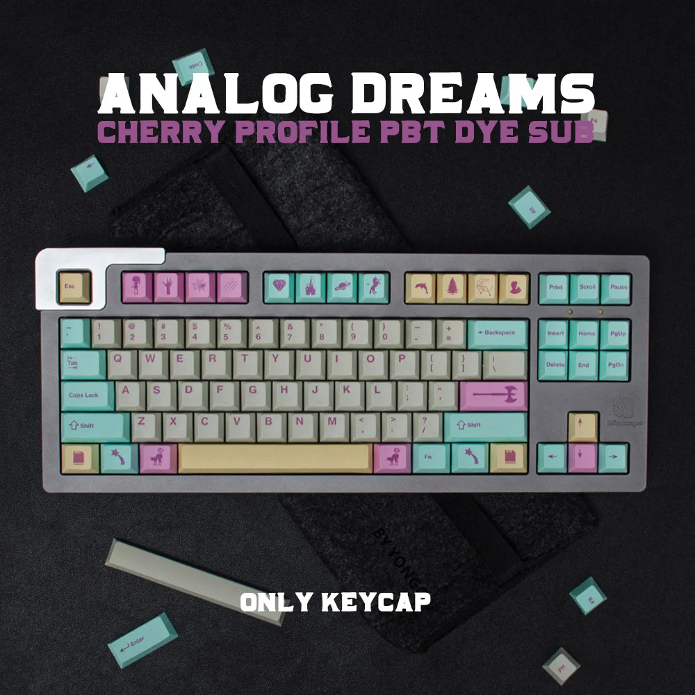 

191 Keys Clone GMK Analog Dreams Cherry Profile PBT Dye Sub Mechanical Keyboard Keycap For MX Switch With 2U Shift 7U Space Bar