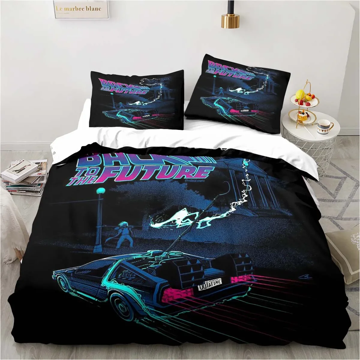 

Back To The Future Classic Movie Retro Bedding Set Bed Three Piece Set Single Double Bed Queen Size King Quilt Cover Boy Gift