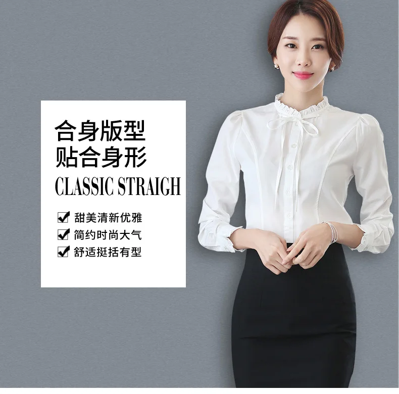 Fashion Korean White Blouse Women Blusas Stand Neck Chiffon Shirts Long Sleeve Bow Blouses Vintage Elegant Femme Tops NS5578 Fashion Korean White Blouse Women Blusas Stand Neck Chiffon Shirts Long Sleeve Bow Blouses Vintage Elegant Femme Tops NS5578