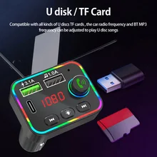 Bluetooth 5.0 FM Transmitter for Car Wireless Radio Adapter LED backlight Car MP3 Player FAST Charger For Huawei Xiaomi iPhone Bluetooth 5.0 FM Transmitter for Car Wireless Radio Adapter LED backlight Car MP3 Player FAST Charger For Huawei Xiaomi iPhone