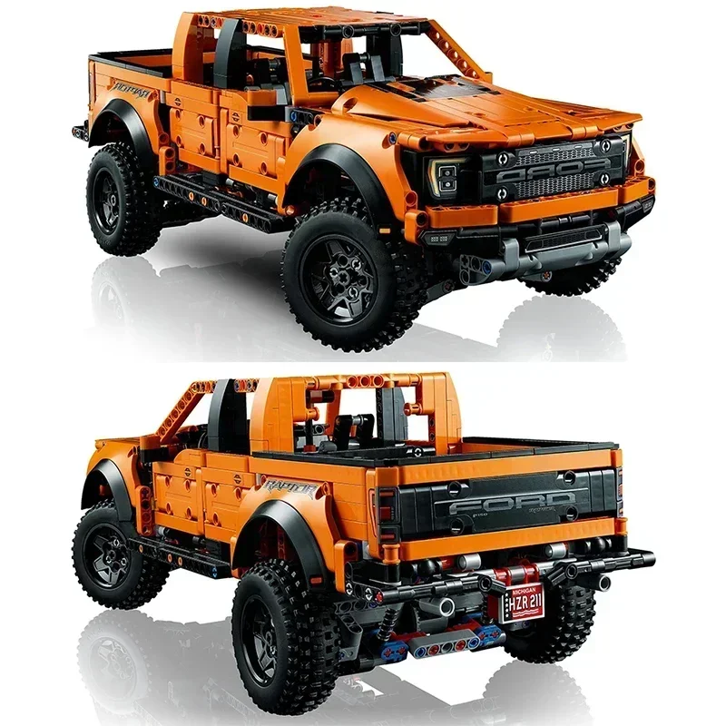 

1379 шт., Детский конструктор Ford Raptors, грузовик, гоночный автомобиль MOC 42126, технический строительный блок, модель автомобиля, кирпичи, игрушки для детей, подарки