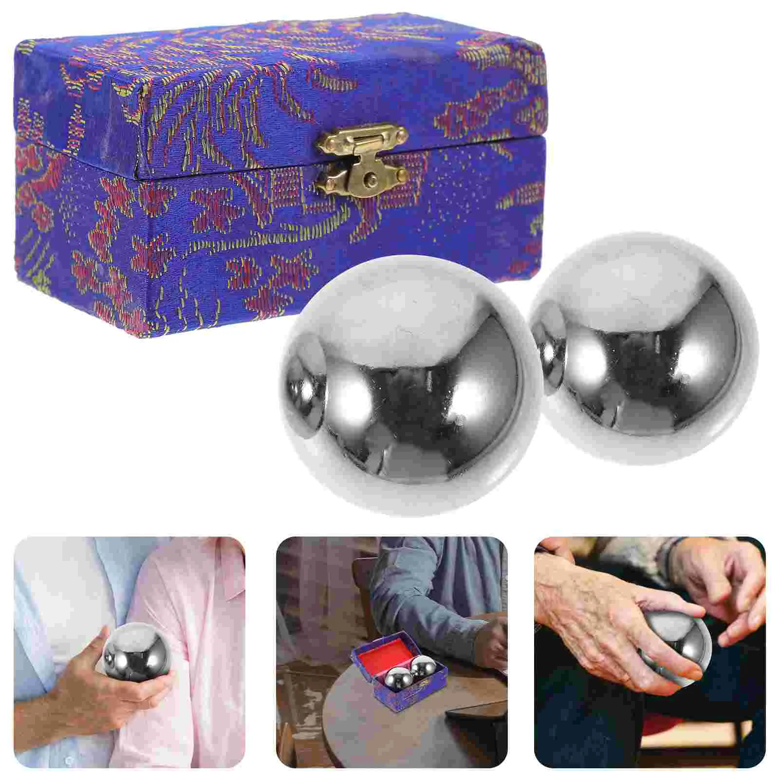 

2pcs Hand Play Balls Handheld Massage Small Balls Portable Rolling Hand Balls Elderly Massagers