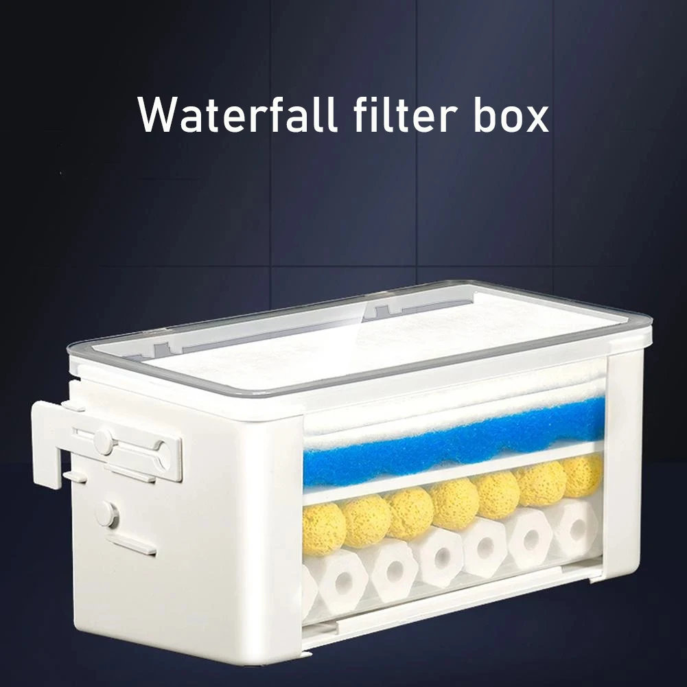 

3IN1 Silent Waterfall Filter Box Fishbowl Turtle Upper Filter Low Water Level Aquarium Water Purifier Circulation Filter