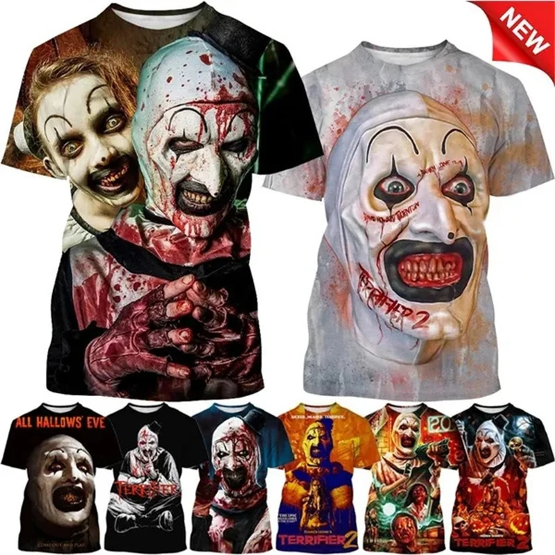 Halloween Summer Horror Movie Horror 3D Printing T Shirt Men's Casual Fashion Thriller Clown Short Sleeve Fun Cool Tshirt Tops
Halloween Summer Horror Movie Horror 3D Printing T Shirt Men's Casual Fashion Thriller Clown Short Sleeve Fun Cool Tshirt Tops