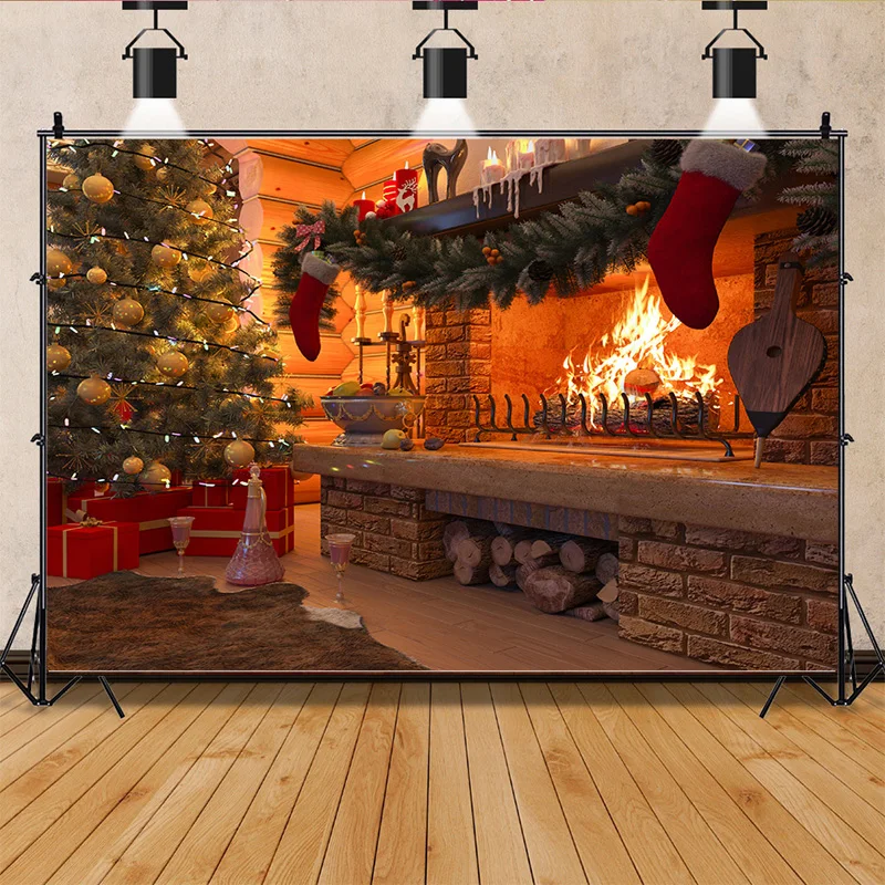 

SHENGYONGBAO Christmas Day Indoor Photography Backdrops Living Room Restaurant Exterior Wall Photo Studio Background Props QS-58
