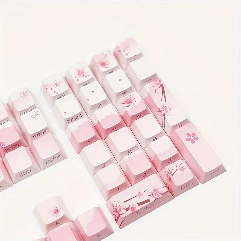 Side engraved pink keycaps for MX switch keyboard
