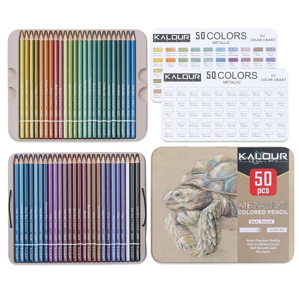 

For Color Pencils Supplies Drawing 50 Profession Set Colored Artist Kalour Colour Art Coloring Sketching Metallic