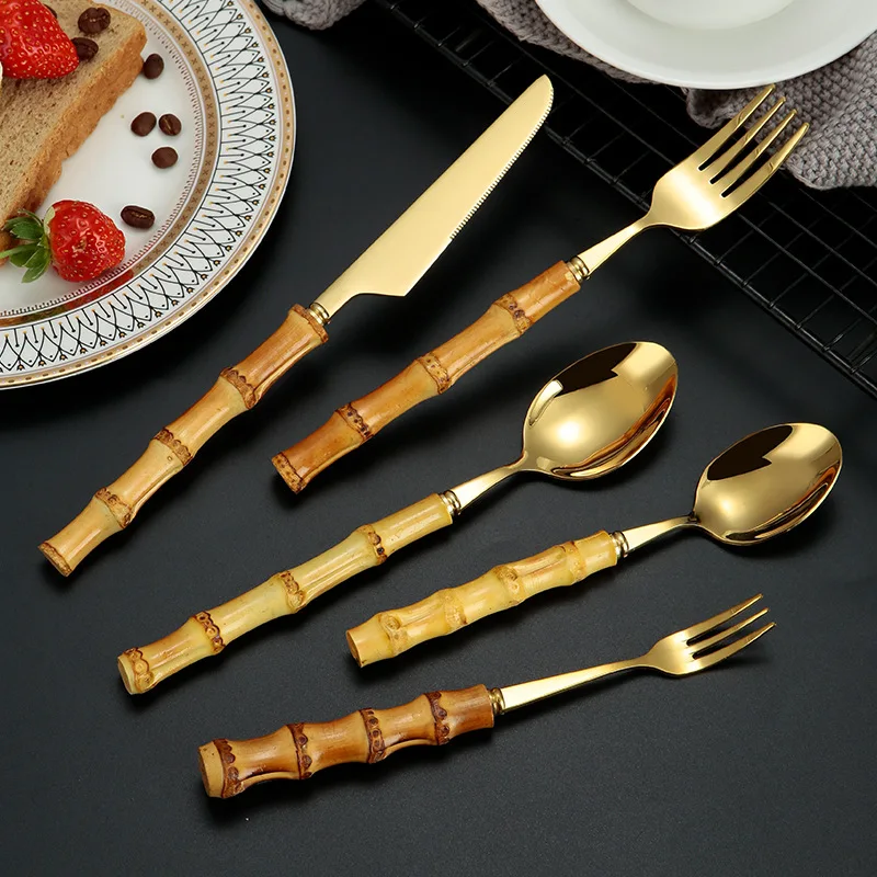 2023 Natural Bamboo Handle 410 Stainless Steel Tableware Knife Fork Spoon Cake Dessert Spoon Set
2023 Natural Bamboo Handle 410 Stainless Steel Tableware Knife Fork Spoon Cake Dessert Spoon Set