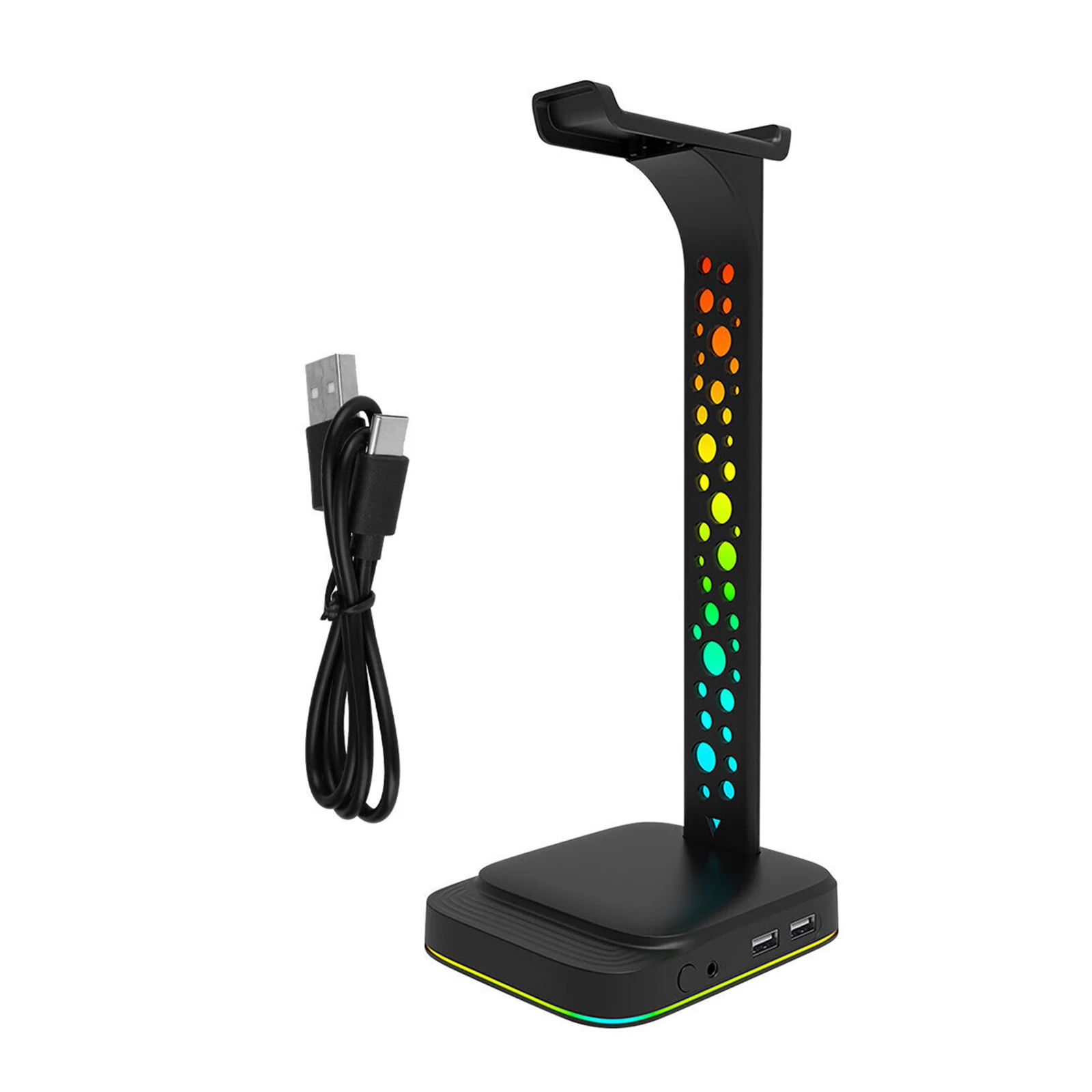 RGB Lights Headphone Stand With Dual USB Ports Headphone Desk Holder For Headset Hanger Stand Gaming Accessory Desktop Organizer
RGB Lights Headphone Stand With Dual USB Ports Headphone Desk Holder For Headset Hanger Stand Gaming Accessory Desktop Organizer