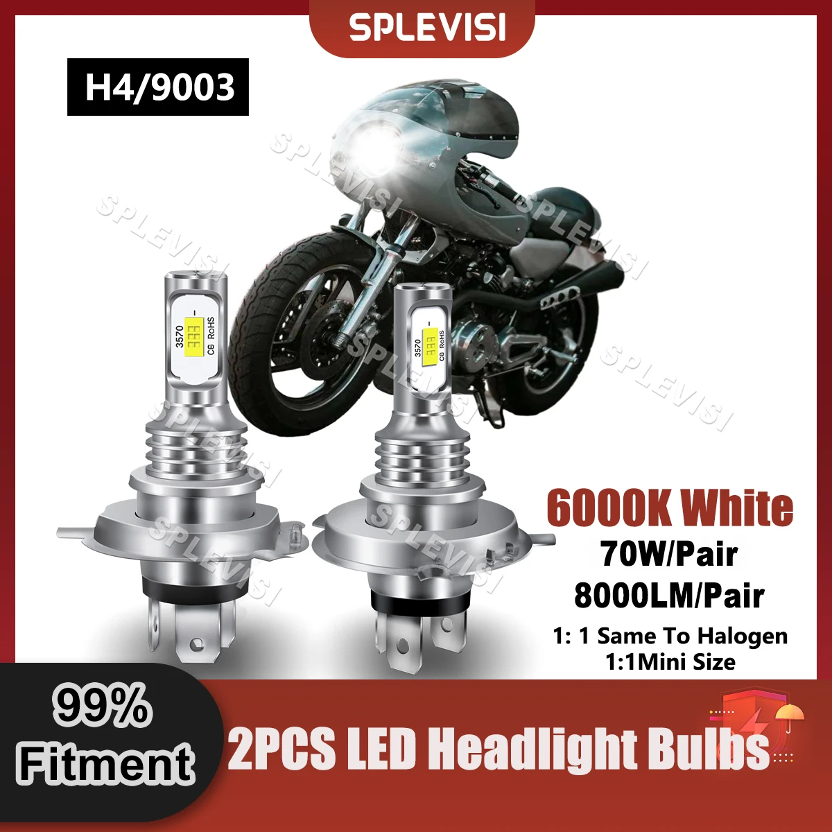 

2PCS H4/9003 LED Headlight Bulbs Compatible 9V-24V 8000LM 70W For Yamaha Virago 700 1984 1985 1986 1987 Motorcycle Light Bulbs