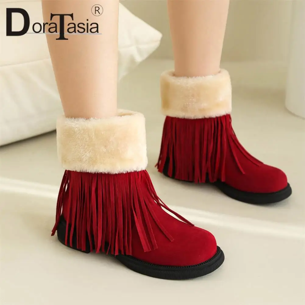 Big Size 43 New Ladies Platform Snow Boots Fashion Fringe Chunky Heel Winter Warm Short Plush women's Boots Casual Woman Shoes
Big Size 43 New Ladies Platform Snow Boots Fashion Fringe Chunky Heel Winter Warm Short Plush women's Boots Casual Woman Shoes