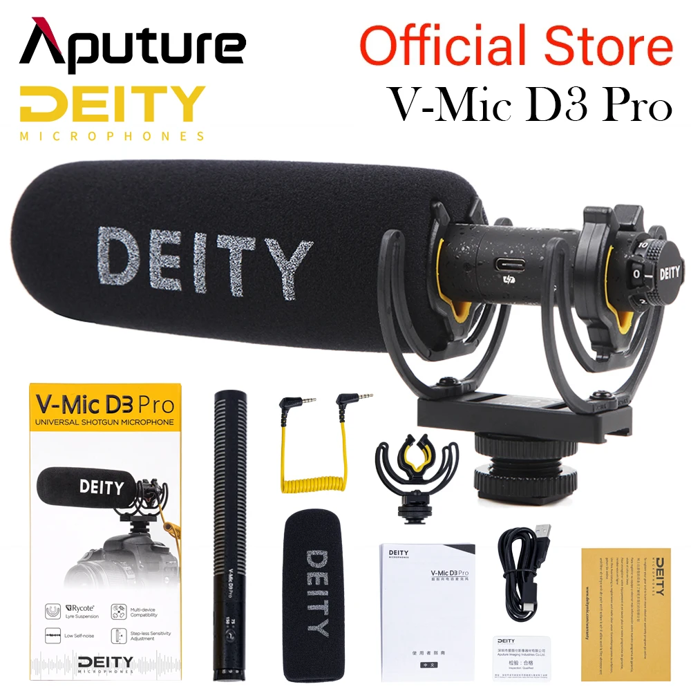 Deity V-Mic D3 Pro Super-Cardioid Directional Shotgun Microphone Polar Pattern Vlogging Condenser Recording Microfone for DSLR
Deity V-Mic D3 Pro Super-Cardioid Directional Shotgun Microphone Polar Pattern Vlogging Condenser Recording Microfone for DSLR
