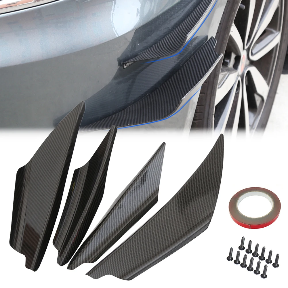 4pcs Universal Car Front Bumper Lip Rubber Fin Splitter Body Spoiler Canards Spoiler Car Tuning Canard Decor Black Carbon Fiber
4pcs Universal Car Front Bumper Lip Rubber Fin Splitter Body Spoiler Canards Spoiler Car Tuning Canard Decor Black Carbon Fiber
