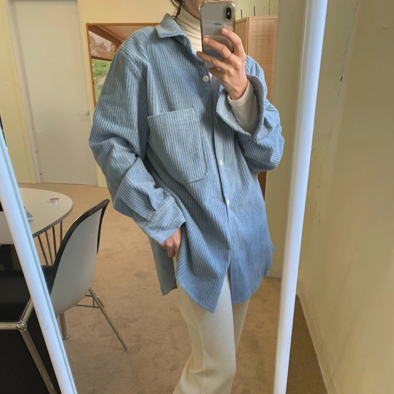 Spring Corduroy Shirts Blouses Women Korean Fashion Single Breasted Casual Long-sleeve Vintage Blusas Mujer De Moda 2023
Spring Corduroy Shirts Blouses Women Korean Fashion Single Breasted Casual Long-sleeve Vintage Blusas Mujer De Moda 2023