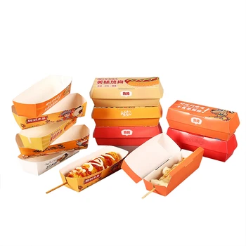 맞춤형 일회용 한국 옥수수 핫도그 상자, 점심 디저트 드롭 샌드위치 종이 포장 서랍 상자, 식품용 맞춤형 제품