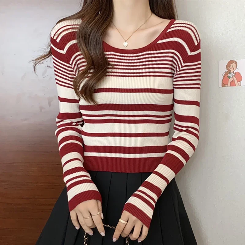 Striped T Shirt For Women Clothes Long Sleeve Knitted Tops Korean Style Casual Elastic T-Shirts Autumn Tee Shirt Femme Camisetas
Striped T Shirt For Women Clothes Long Sleeve Knitted Tops Korean Style Casual Elastic T-Shirts Autumn Tee Shirt Femme Camisetas