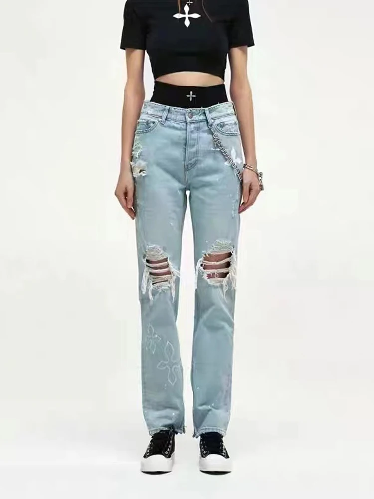 Kalevest Y2K High Street Trousers Jeans Blue Denim High Waist Jeans Vintage Women Pants Glitters Rave Outfits HOLE Pants 2023
Kalevest Y2K High Street Trousers Jeans Blue Denim High Waist Jeans Vintage Women Pants Glitters Rave Outfits HOLE Pants 2023