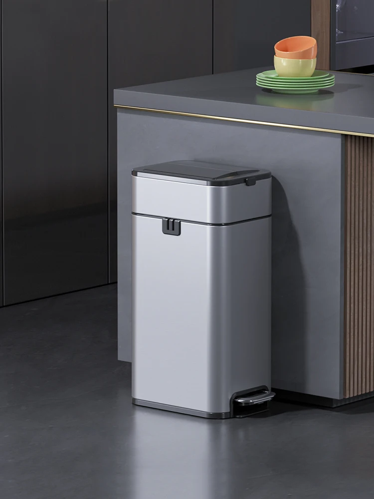 Large Butterfly Lid Food Waste Bin Wastebasket Kitchen Brushed Stainless Steel Step Trash Can with Soft-Close Foot Pedal
Large Butterfly Lid Food Waste Bin Wastebasket Kitchen Brushed Stainless Steel Step Trash Can with Soft-Close Foot Pedal